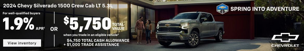 2024 Chevy Silverado 1500 LT 5.3L. For well-qualified buyers 1.9% APR. Or, $5,750 total value whe...